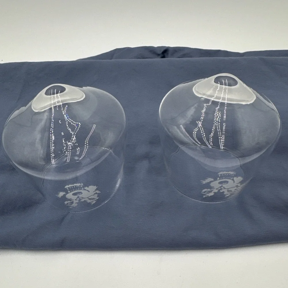 Hand Blown‎ Rolling Whiskey Glass Set Of Two 2 Glasses Barbuzzo Wolf Etched